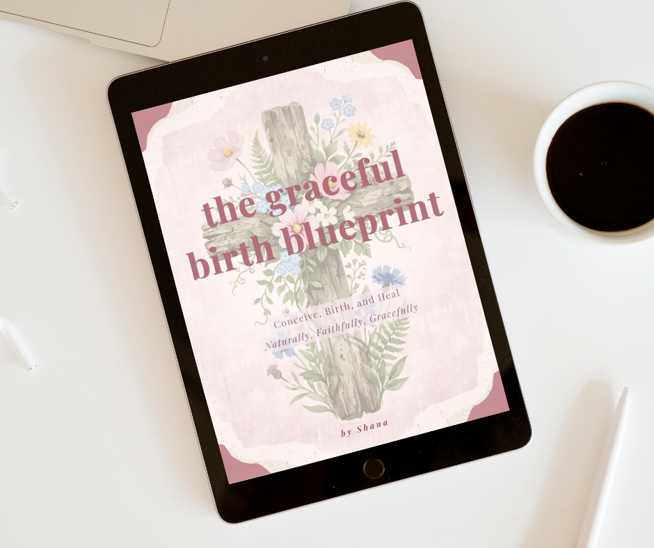 The Graceful Birth Blueprint digital guide displayed on a tablet
